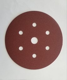 Шкурка - велкро диск червен Ф 150 мм 150 х Р150 / 7 отвора