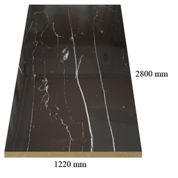  2265 гланц Черен мрамор - 18 мм МДФ с ПВЦ покритие