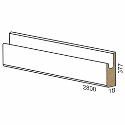 377 мм панел MDF вкопана дръжка – 312 мат Бяло