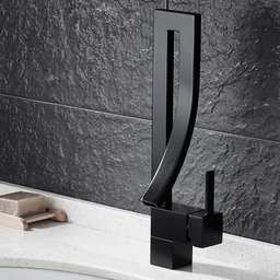 Смесител за Баня в Черен Мат тип Водопад