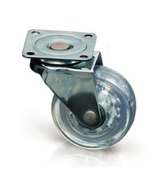 Мебелно колелце силиконово без спирачка ф50/h65 mm с планка 50 х 50