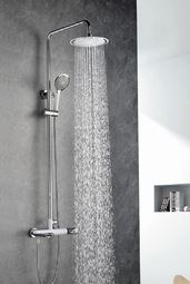 Душ смесител за баня в Хром с Бяло