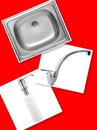 Комплект мивка,смесител и дозатор