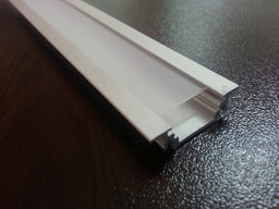 Алуминиев профил за LED лента 2 м. - ГРОУВ комплект с покриваща лента - ПРОЗРАЧНА