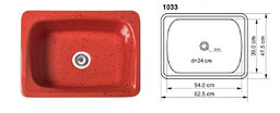 Мивка за Кухня от Полимермрамор модел 1033 (ИЗБОР НА ЦВЯТ)