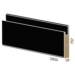 757 мм панел MDF вкопана дръжка – 168 гланц Черно
