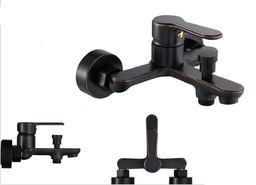 Смесители за Баня душ в Черен Мат с медни Нишки