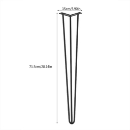 Крака за маса 71 см в черен мат