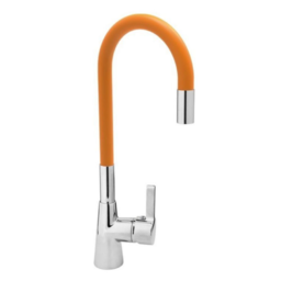 Кухненски смесител с гъвкава лебедка (чучур) FALA, оранжев