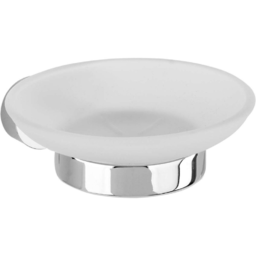 Сапунерка FALA, стъклена, хром