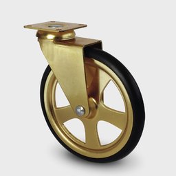 колелце Въртящо Златно Ф105/h121 мм/30 kg с Планка 50 x 50