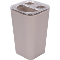 Чаша за четки за зъби FALA, CUBOID, PVC, бежова