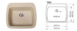 Полимер-мрамор мивка модел 1022 (ИЗБОР НА ЦВЯТ)