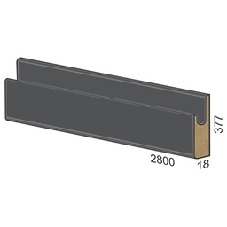 377 мм панел MDF вкопана дръжка – 310 мат Сиво