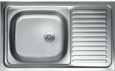 Кухненска мивка от неръждаема стомана - алпака модел EX 116 WW