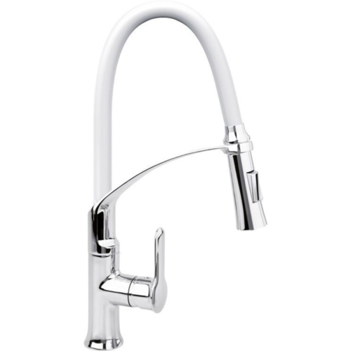 Кухненски смесител с гъвкава лебедка (чучур) FALA 2, бял