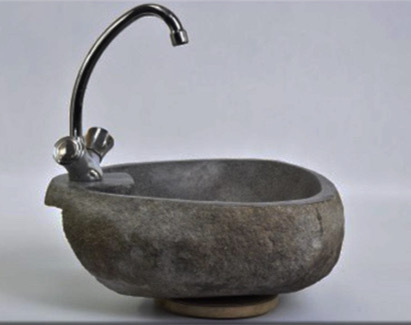 Дизайнерска Мивка за Баня от Естествен Камък Антрацит, Тъмно Сива