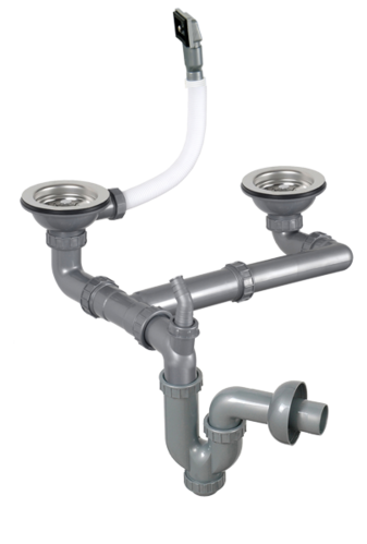 Пластмасов сифон двоен S730К