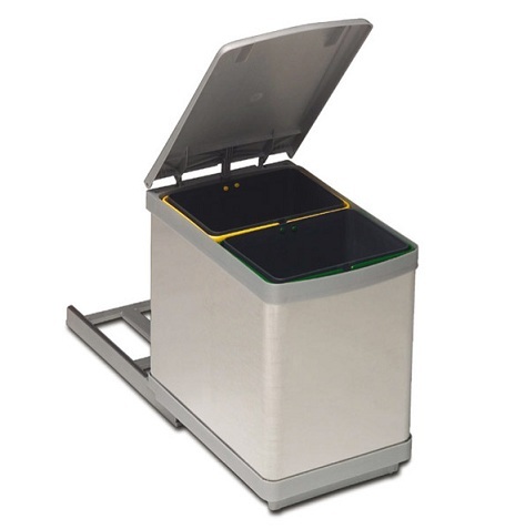 Кош за вграждане в шкаф с две разделения 7.5 + 7.5 ПВЦ