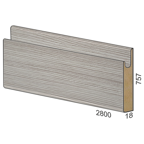 757 мм панел MDF вкопана дръжка – 159 Светло дървесно