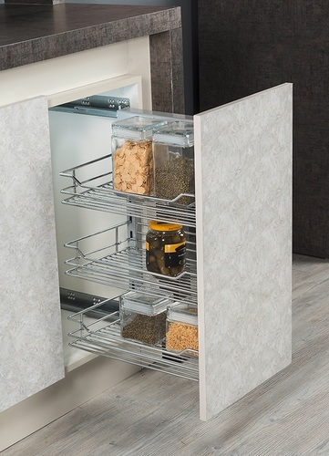 МЕХАНИЗЪМ ЗА ПРОДУКТИ 3 етажа STARAX с водачи Blum и странично водене