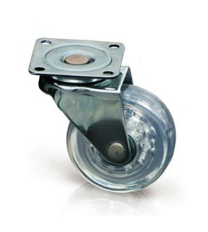 Мебелно колелце силиконово без спирачка ф50/h65 mm с планка 50 х 50