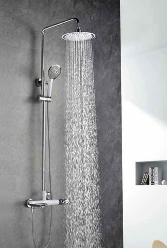 Душ смесител за баня в Хром с Бяло