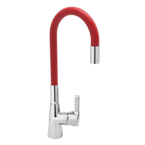 Кухненски смесител с гъвкава лебедка (чучур) FALA, червен