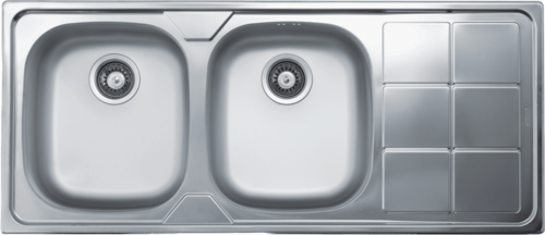 Мивка с две корита и отцедник за вграждане модел EX 316