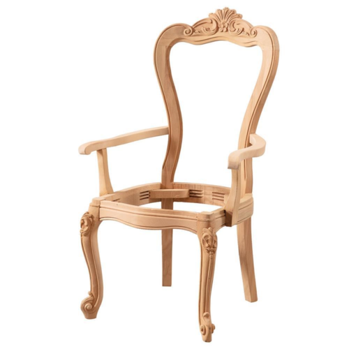 Дървен стол за бар с лакътник античен старинен стил