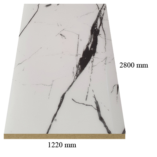  2263 гланц Бял Мрамор - 18 мм МДФ с ПВЦ покритие