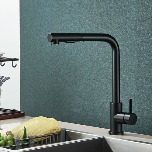 Смесители за кухня, с изтеглящ се душ, черен мат