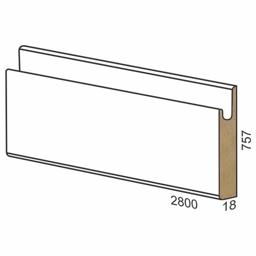 757 мм панел MDF вкопана дръжка – 141 гланц Бяло