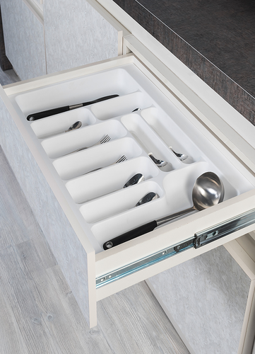 Разделител за прибори PVC за вграждане за 39 х 49 см - Бял