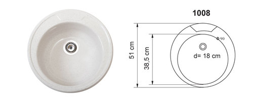 Полимерни мивки (гранитни мивки) модел 1008 (ИЗБОР НА ЦВЯТ)