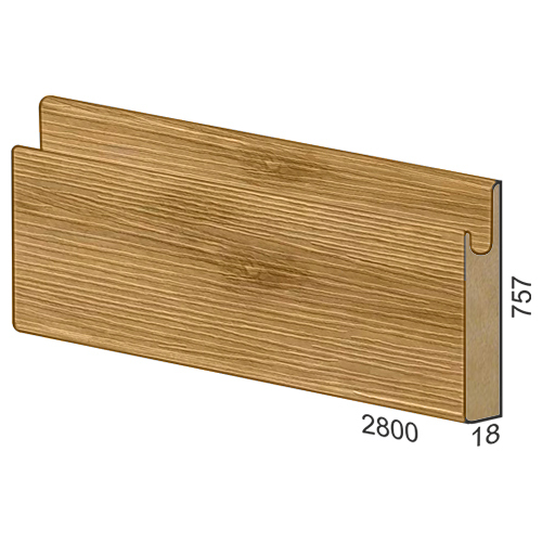 757 мм панел MDF вкопана дръжка – S 152 Дъб