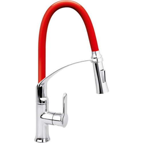 Кухненски смесител с гъвкава лебедка (чучур) FALA 2, червен