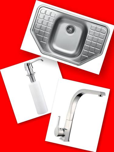 Комплект мивка,смесител и дозатор