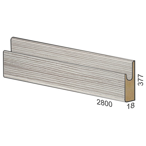 377 мм панел MDF вкопана дръжка – 159 Светло дървесно