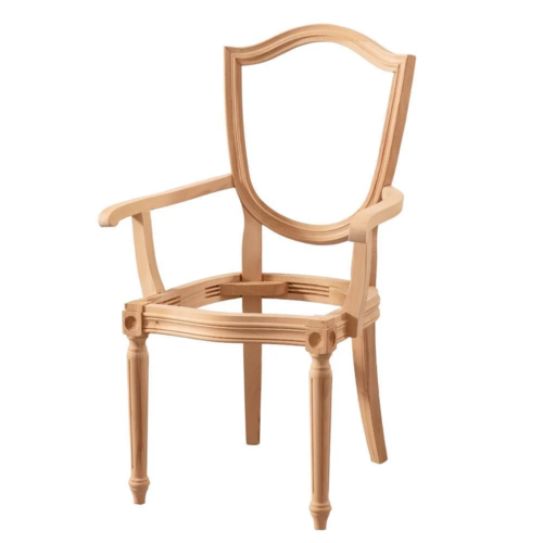 Дървен стол за бар с лакътник античен старинен стил