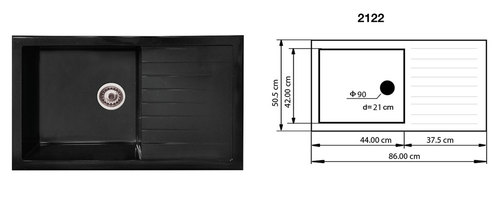 Полимерна мивка модел 2122 (ИЗБОР НА ЦВЯТ)
