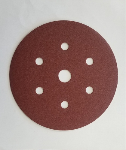 Шкурка - велкро диск червен Ф 150 мм 150 х Р150 / 7 отвора