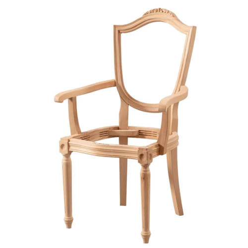 Дървен стол за бар с лакътник античен старинен стил