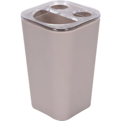 Чаша за четки за зъби FALA, CUBOID, PVC, бежова