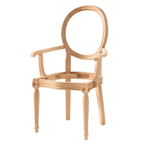 Дървен стол за бар с лакътник античен старинен стил