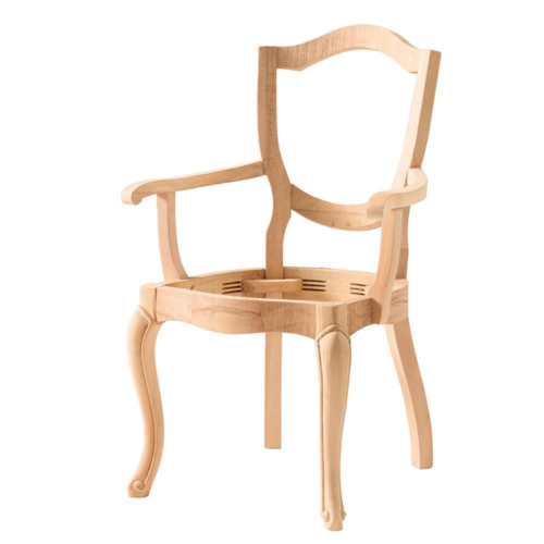 Дървен стол за бар с лакътник античен старинен стил