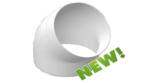 Ъгъл на 45° за кръгли въздуховоди Ф 125