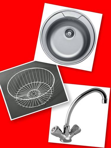 Комплект мивка,смесител и гевгир