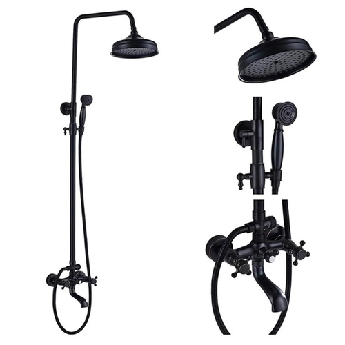 Смесител за Баня Античен, Ретро BAROCO, в цвят черен мат с медни отенъци