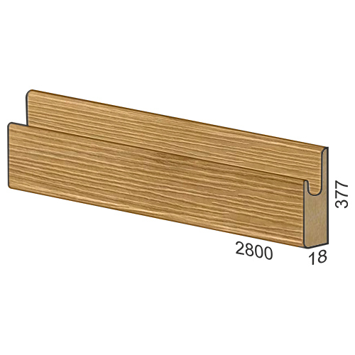  377 мм панел MDF вкопана дръжка – S 152 Дъб